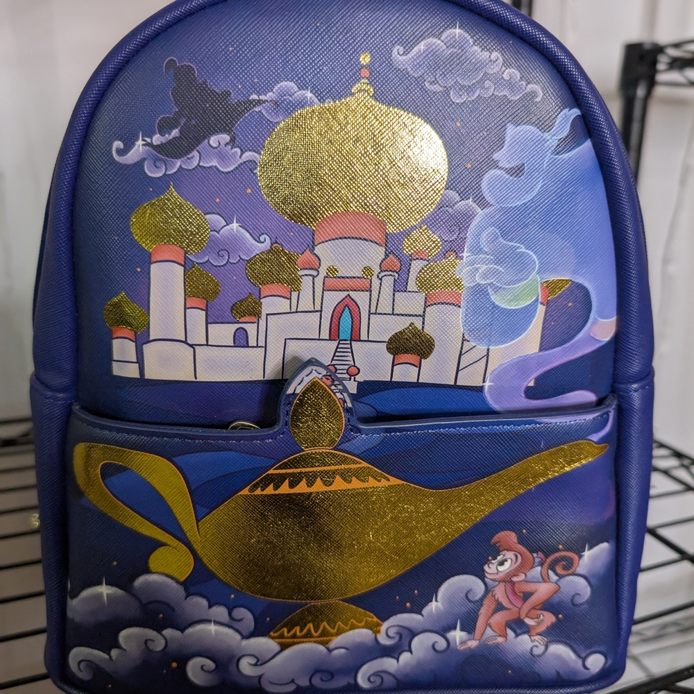 Blue and Gold Aladdin Loungefly Backpack